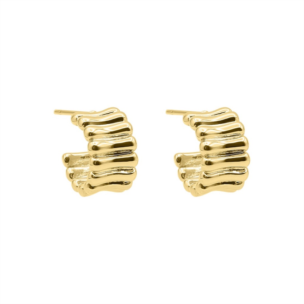 ZEYZEY Gold plated Chunky Huggie Hoop Earrings